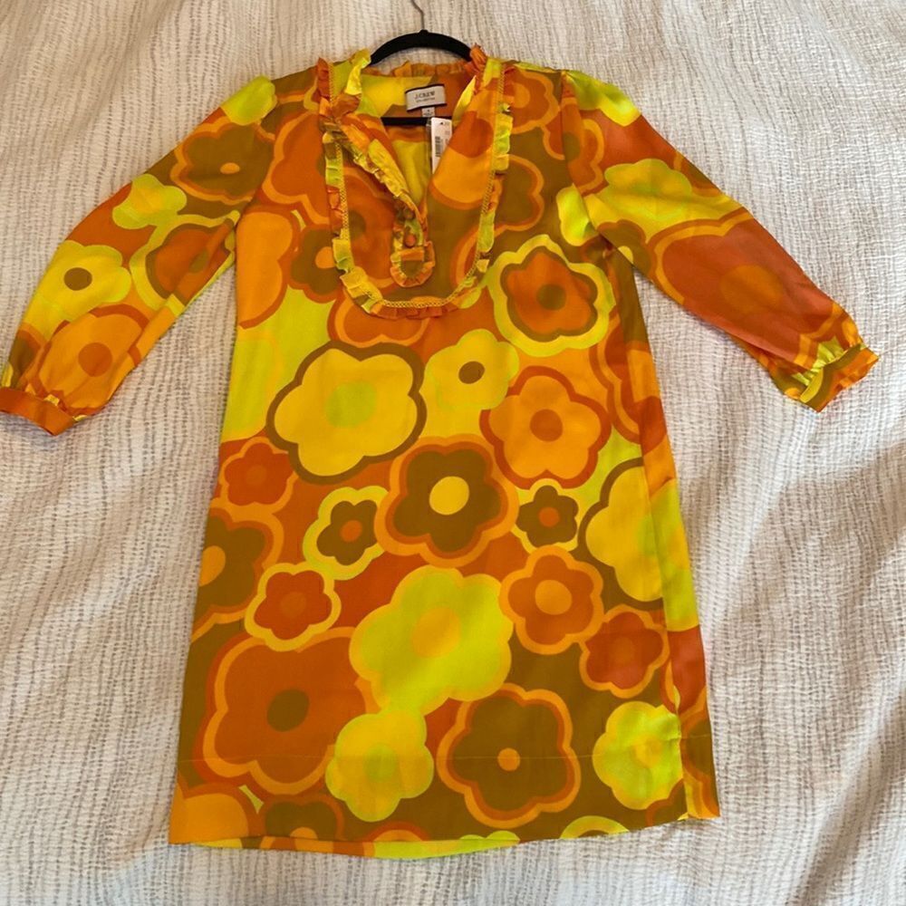💙 J.Crew Collection 70s Mod Silk Dress - Picture 2 of 3
